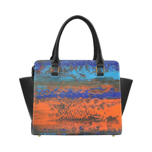 Zest Orange Blue Classic Handbag Top Handle | JSFA - JSFA - Original Art On Fashion by Jenny Simon